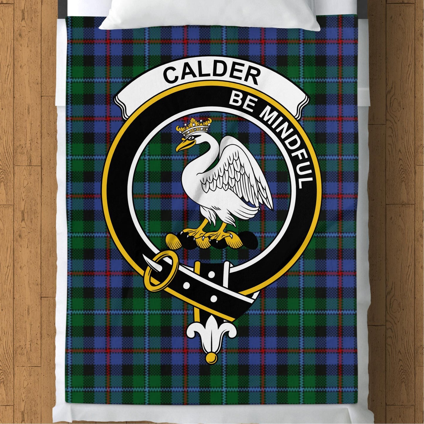 Scottish Clan Calder Crest Tartan Blanket