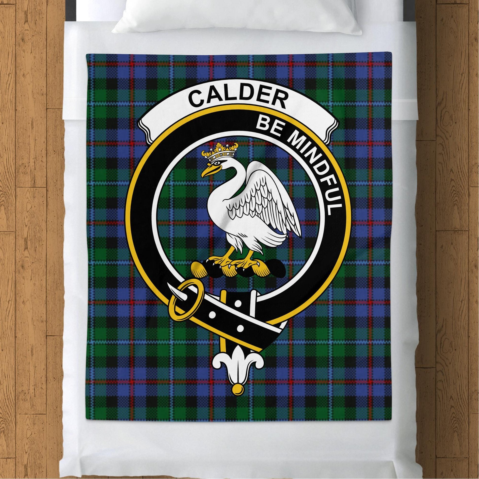 Scottish Clan Calder Crest Tartan Blanket