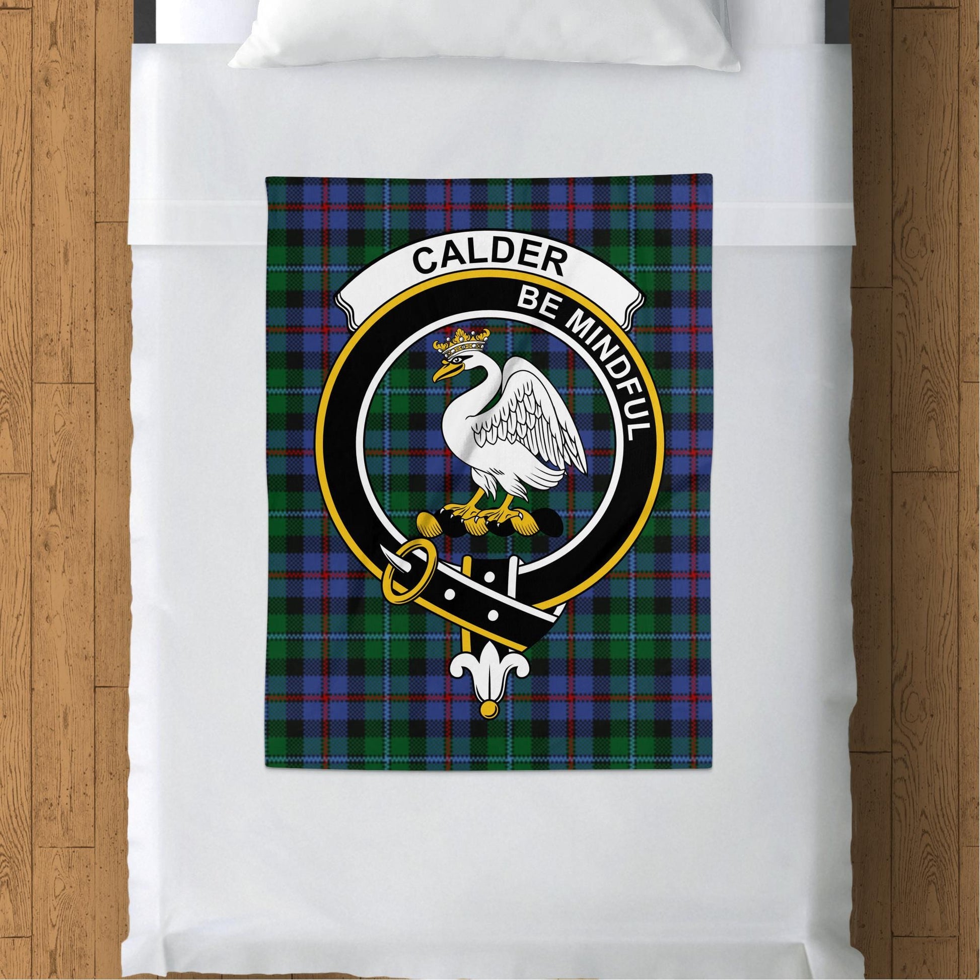 Scottish Clan Calder Crest Tartan Blanket