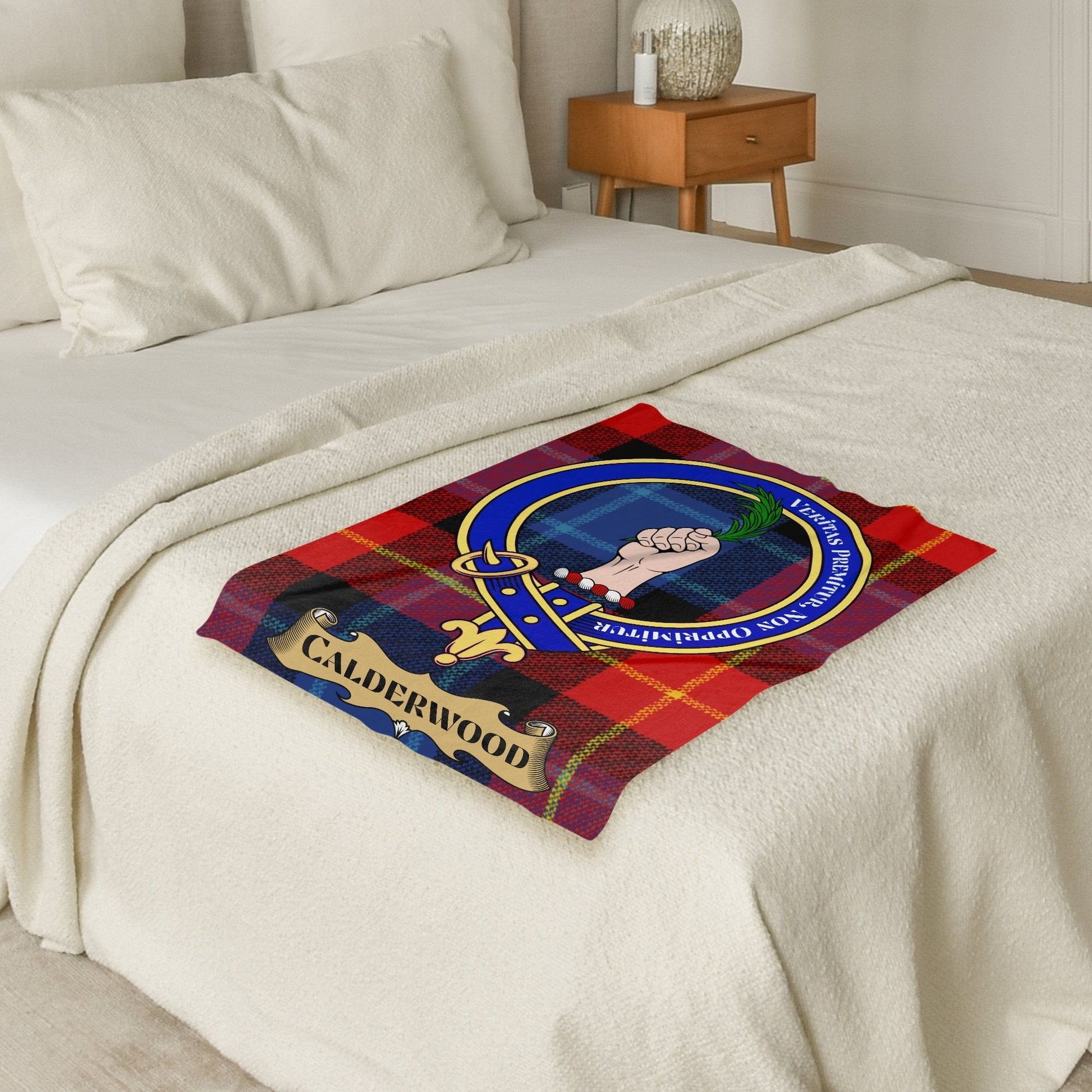 Scottish Clan Calderwood Crest Tartan Blanket