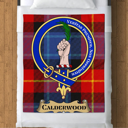 Scottish Clan Calderwood Crest Tartan Blanket