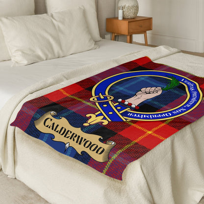 Scottish Clan Calderwood Crest Tartan Blanket