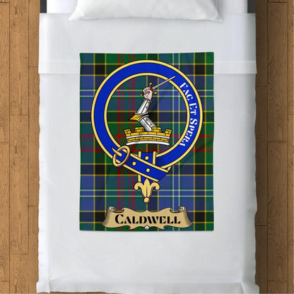 Scottish Clan Caldwell Crest Tartan Blanket