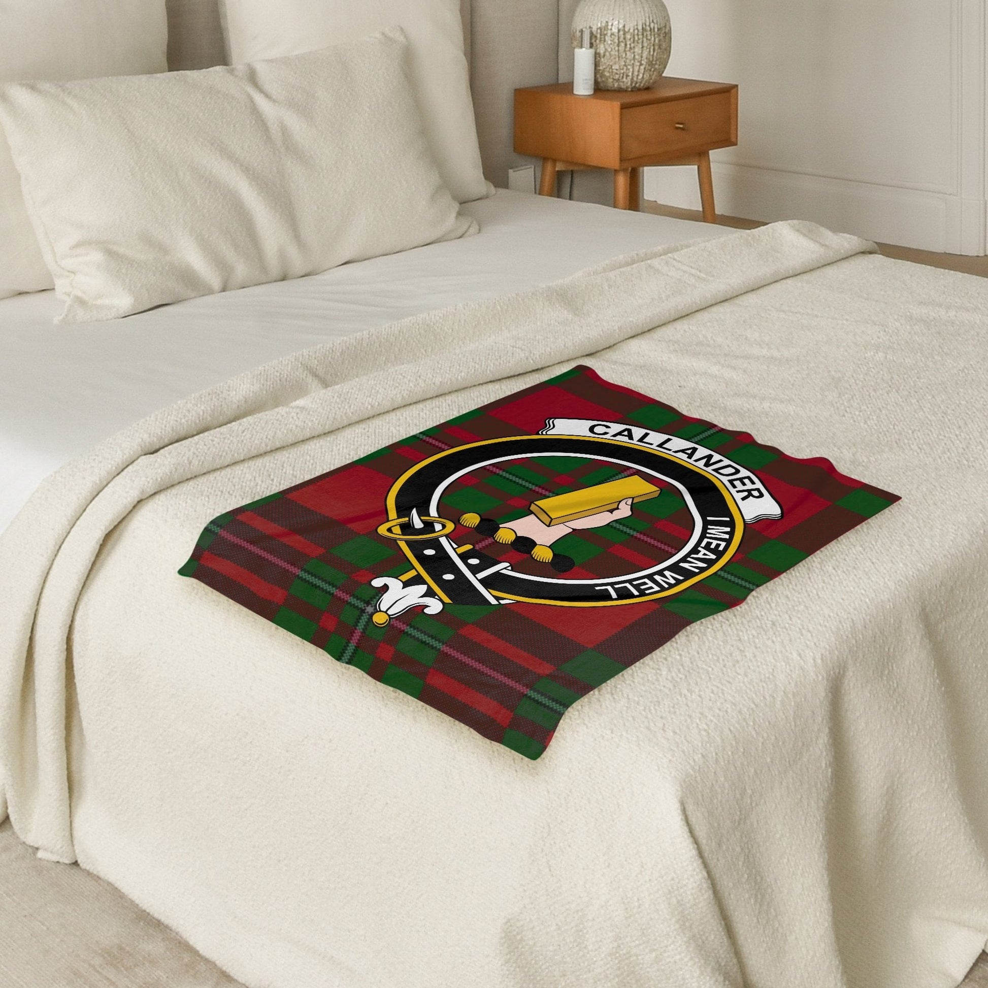 Scottish Clan Callander Crest Tartan Blanket