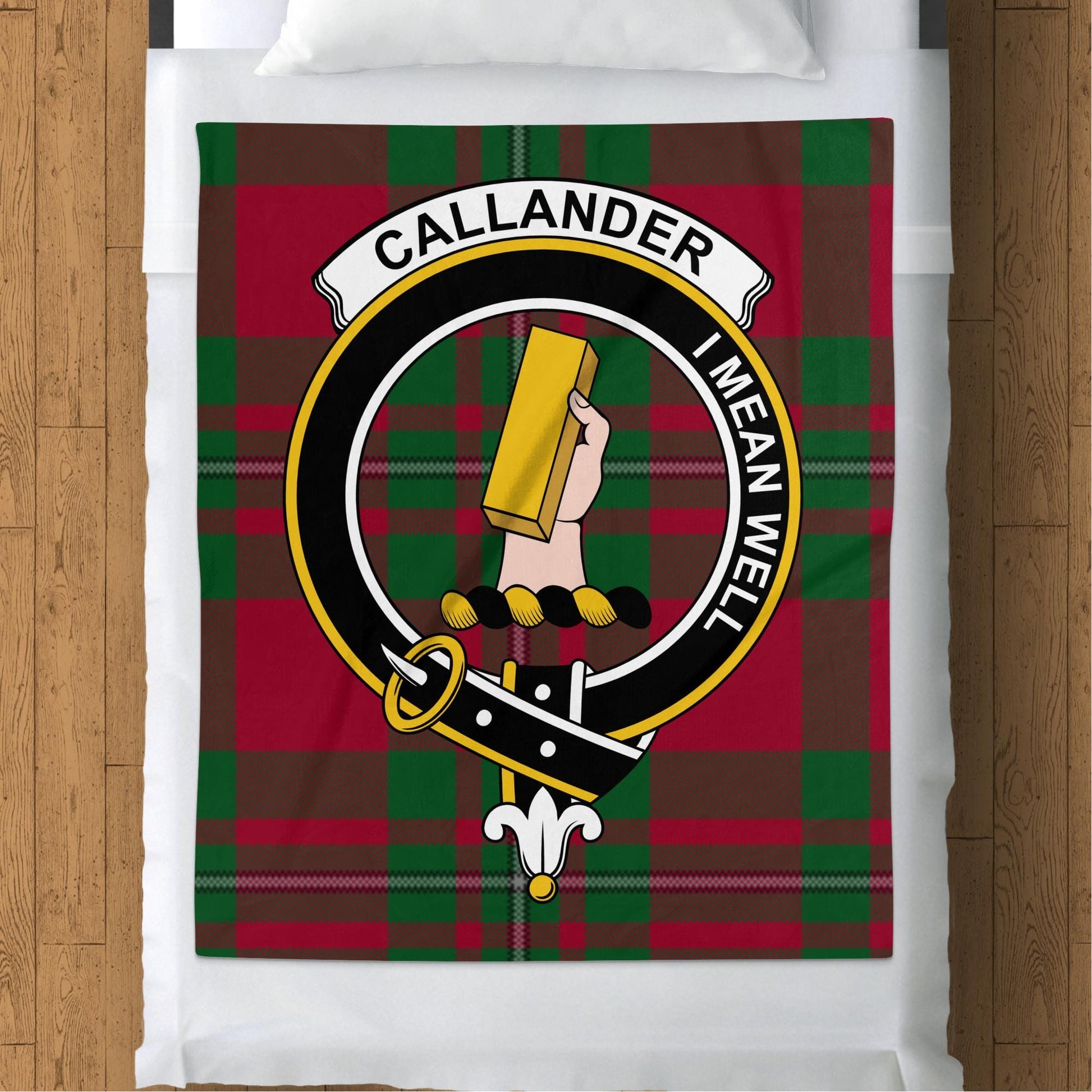 Scottish Clan Callander Crest Tartan Blanket