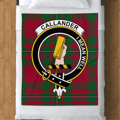 Scottish Clan Callander Crest Tartan Blanket