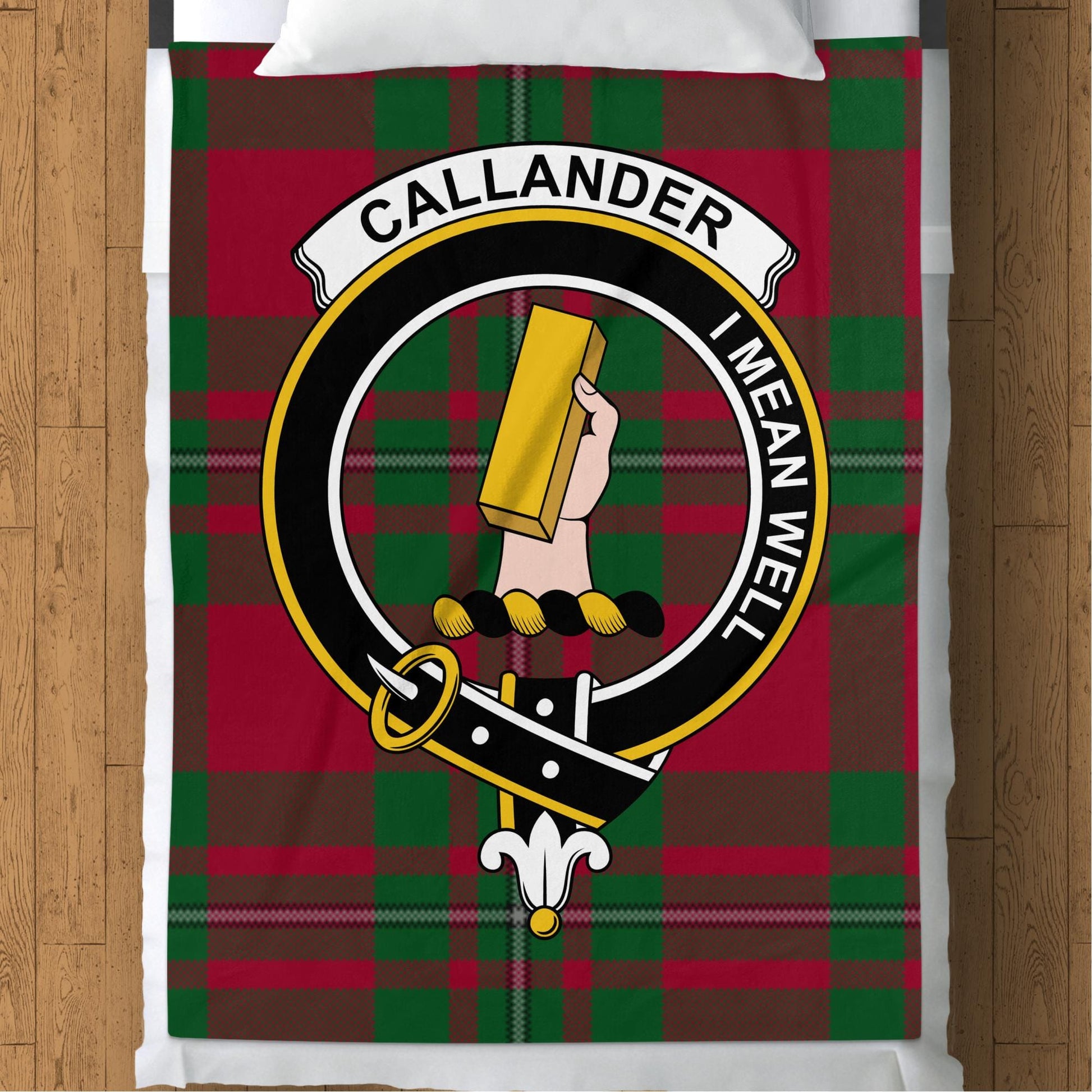 Scottish Clan Callander Crest Tartan Blanket