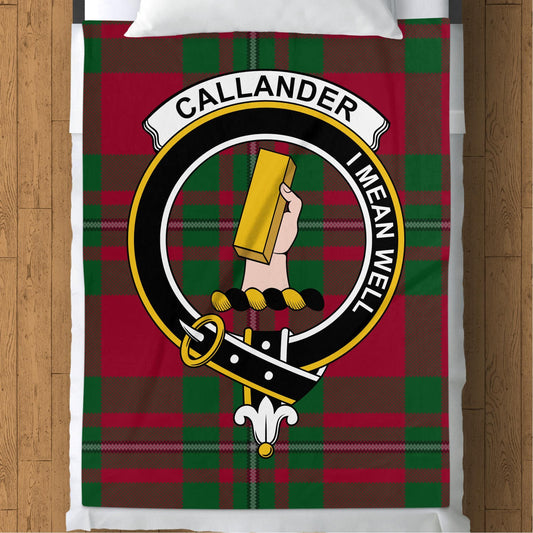 Scottish Clan Callander Crest Tartan Blanket