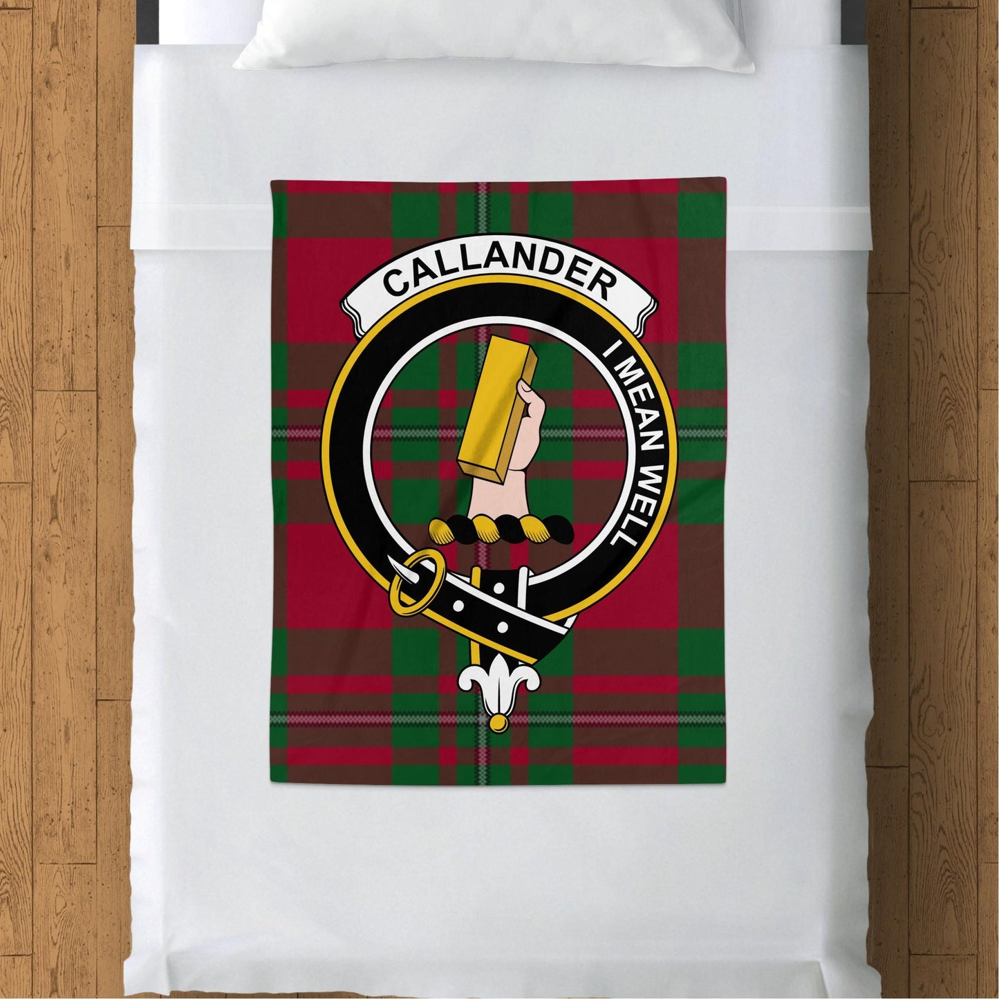 Scottish Clan Callander Crest Tartan Blanket