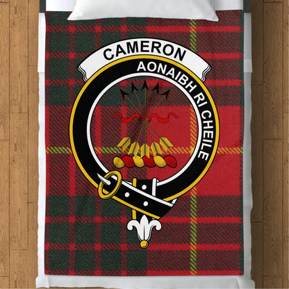 Scottish Clan Cameron Crest Tartan Blanket