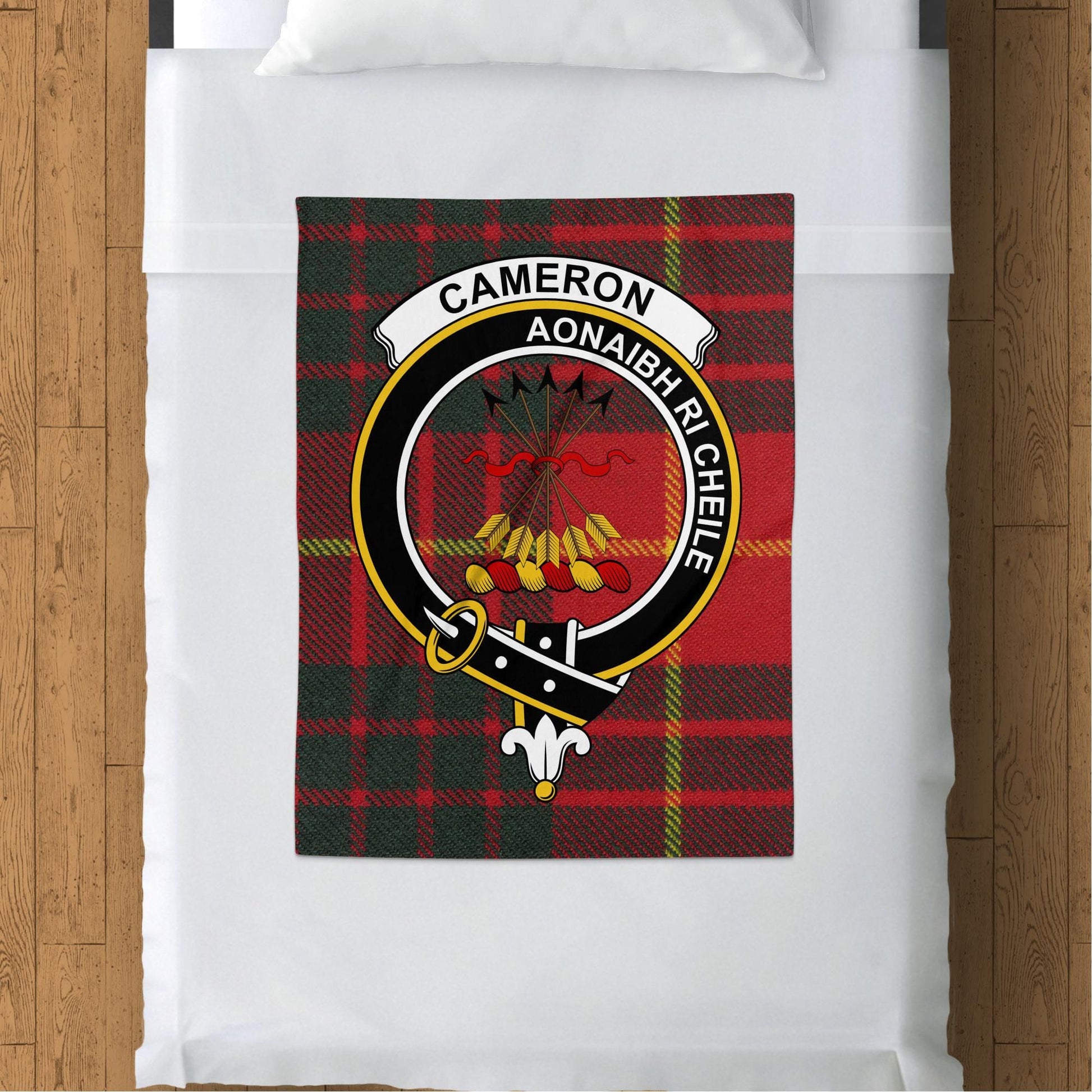 Scottish Clan Cameron Crest Tartan Blanket