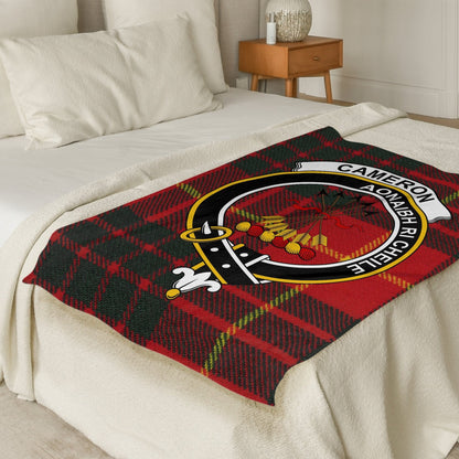 Scottish Clan Cameron Crest Tartan Blanket