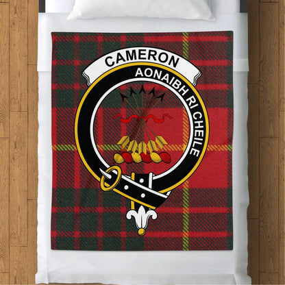 Scottish Clan Cameron Crest Tartan Blanket