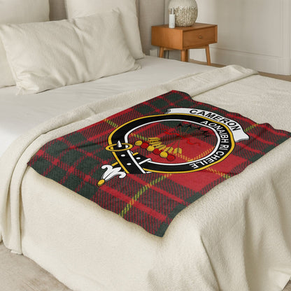 Scottish Clan Cameron Crest Tartan Blanket