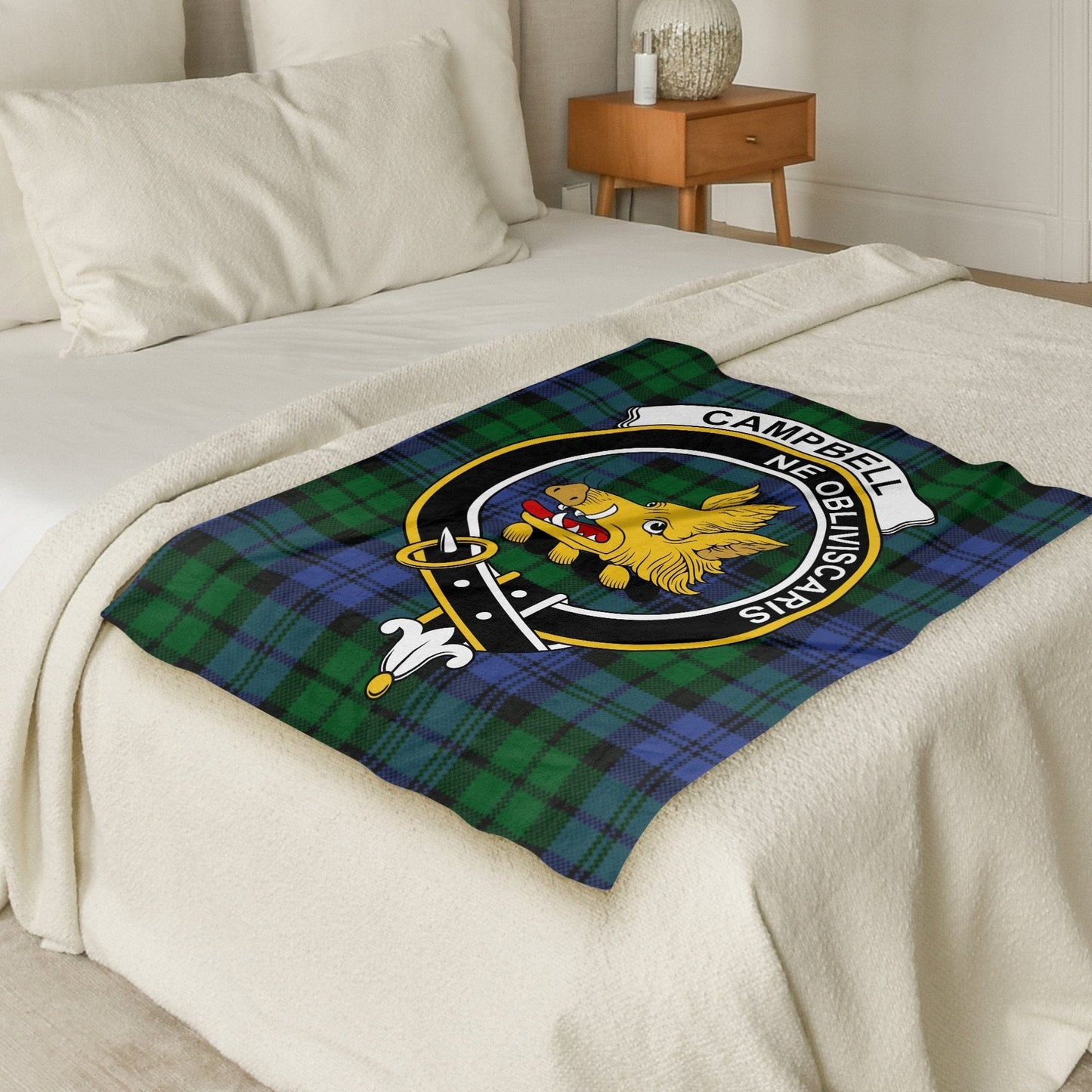 Scottish Clan Campbell Crest Tartan Blanket