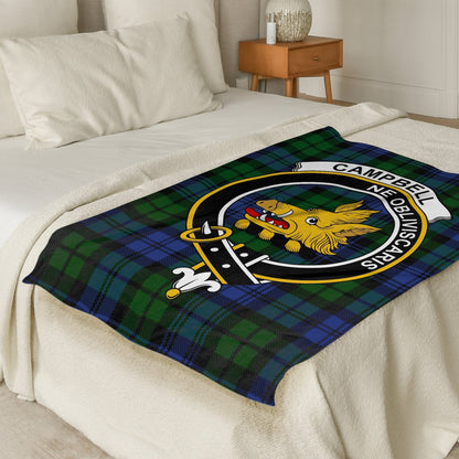 Scottish Clan Campbell Crest Tartan Blanket