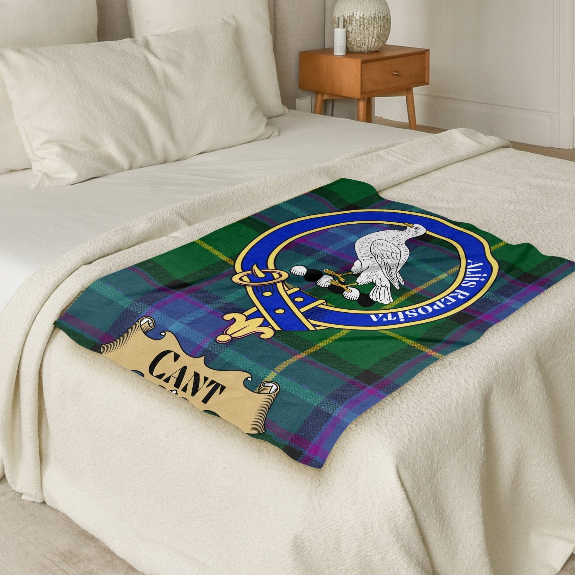 Scottish Clan Cant Crest Tartan Blanket