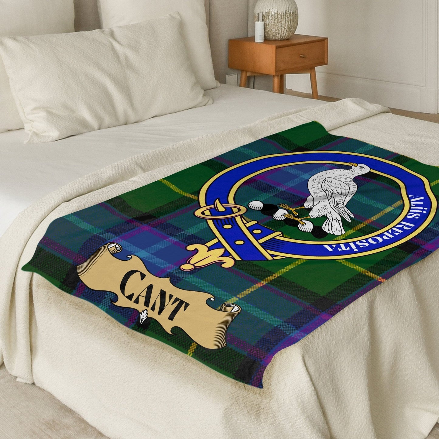 Scottish Clan Cant Crest Tartan Blanket