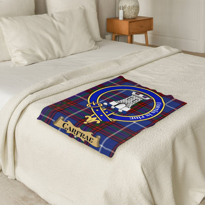 Scottish Clan Carfrae Crest Tartan Blanket