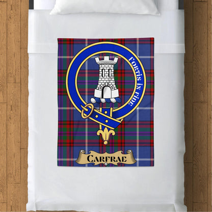 Scottish Clan Carfrae Crest Tartan Blanket