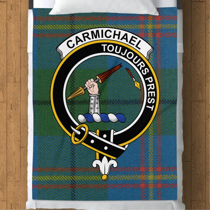 Scottish Clan Carmichael Crest Tartan Blanket