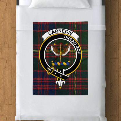 Scottish Clan Carnegie Crest Tartan Blanket