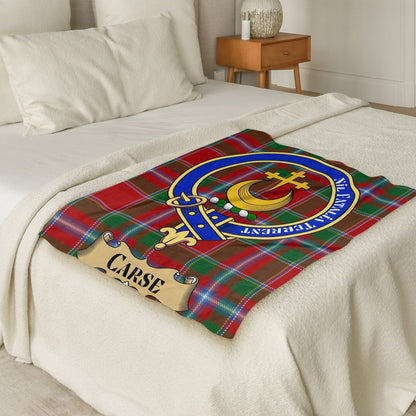 Scottish Clan Carse Crest Tartan Blanket