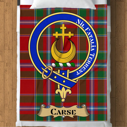 Scottish Clan Carse Crest Tartan Blanket