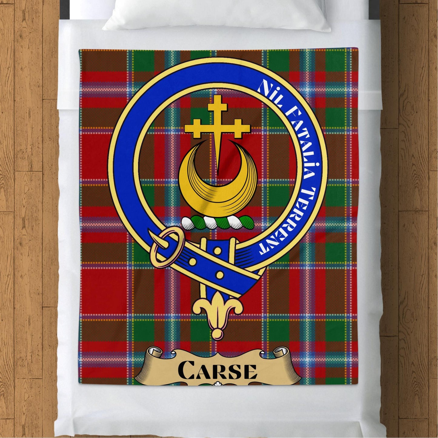 Scottish Clan Carse Crest Tartan Blanket