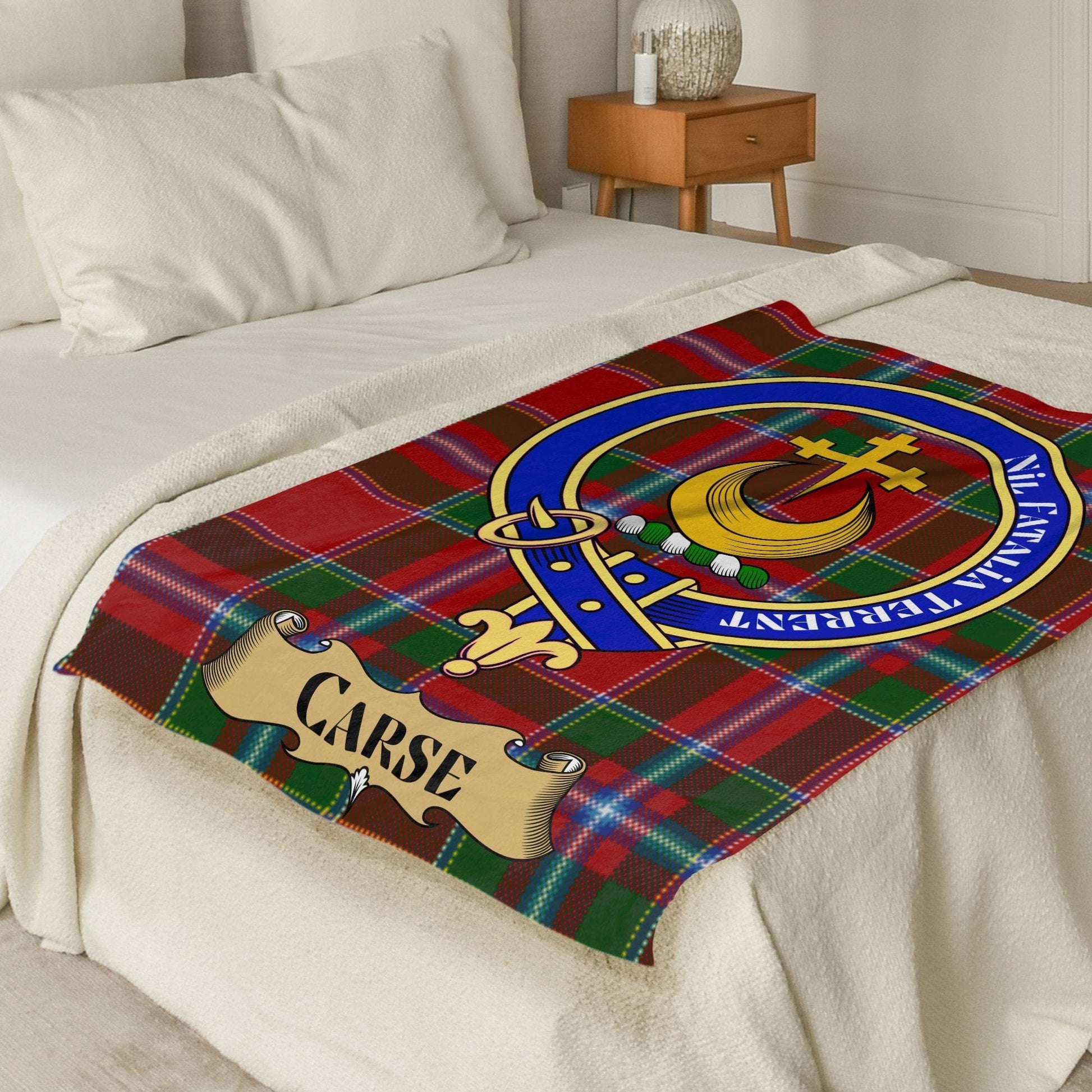 Scottish Clan Carse Crest Tartan Blanket