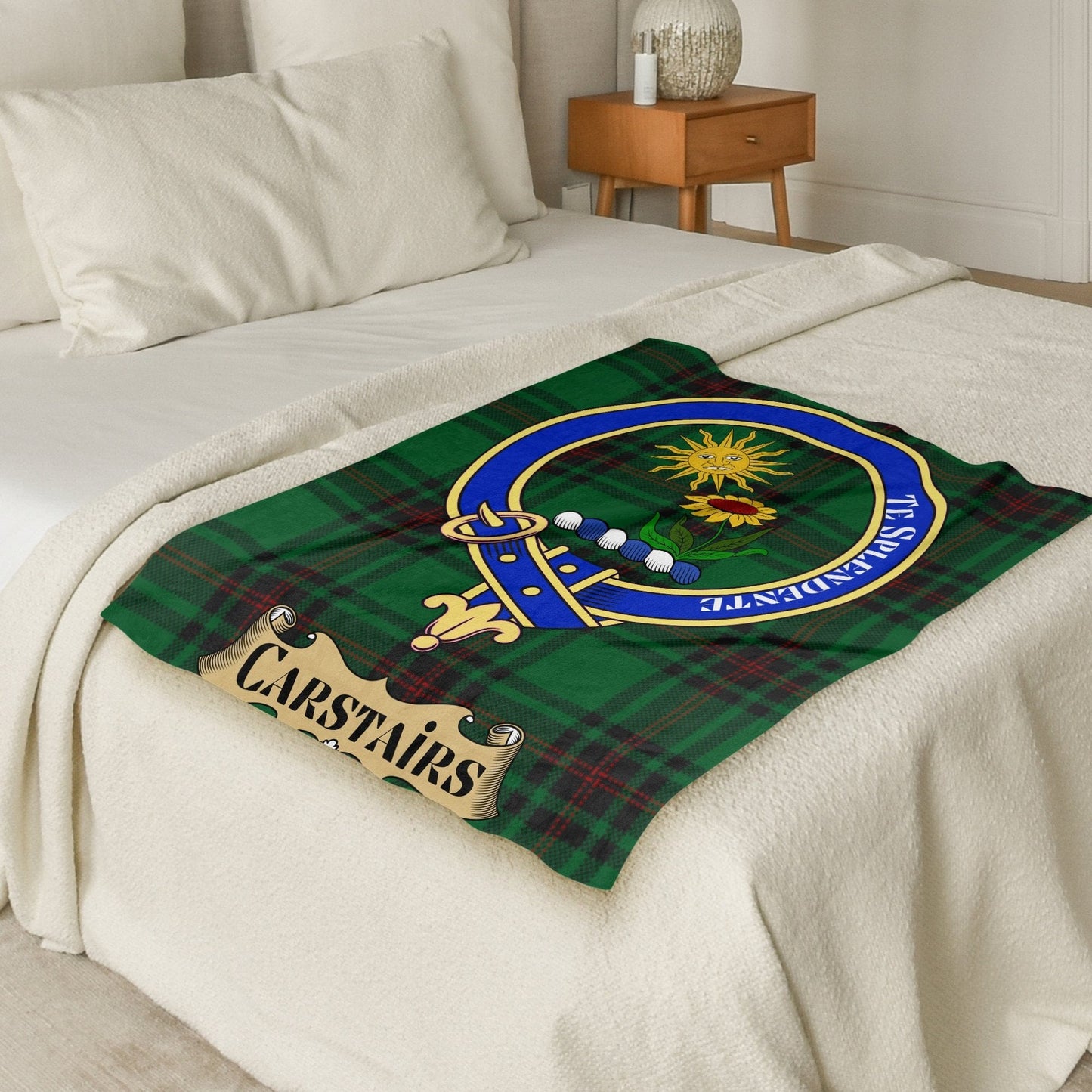 Scottish Clan Carstairs Crest Tartan Blanket