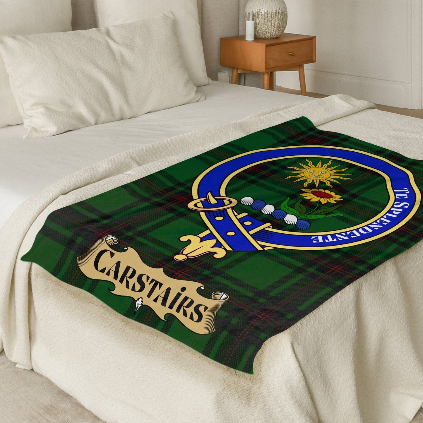 Scottish Clan Carstairs Crest Tartan Blanket