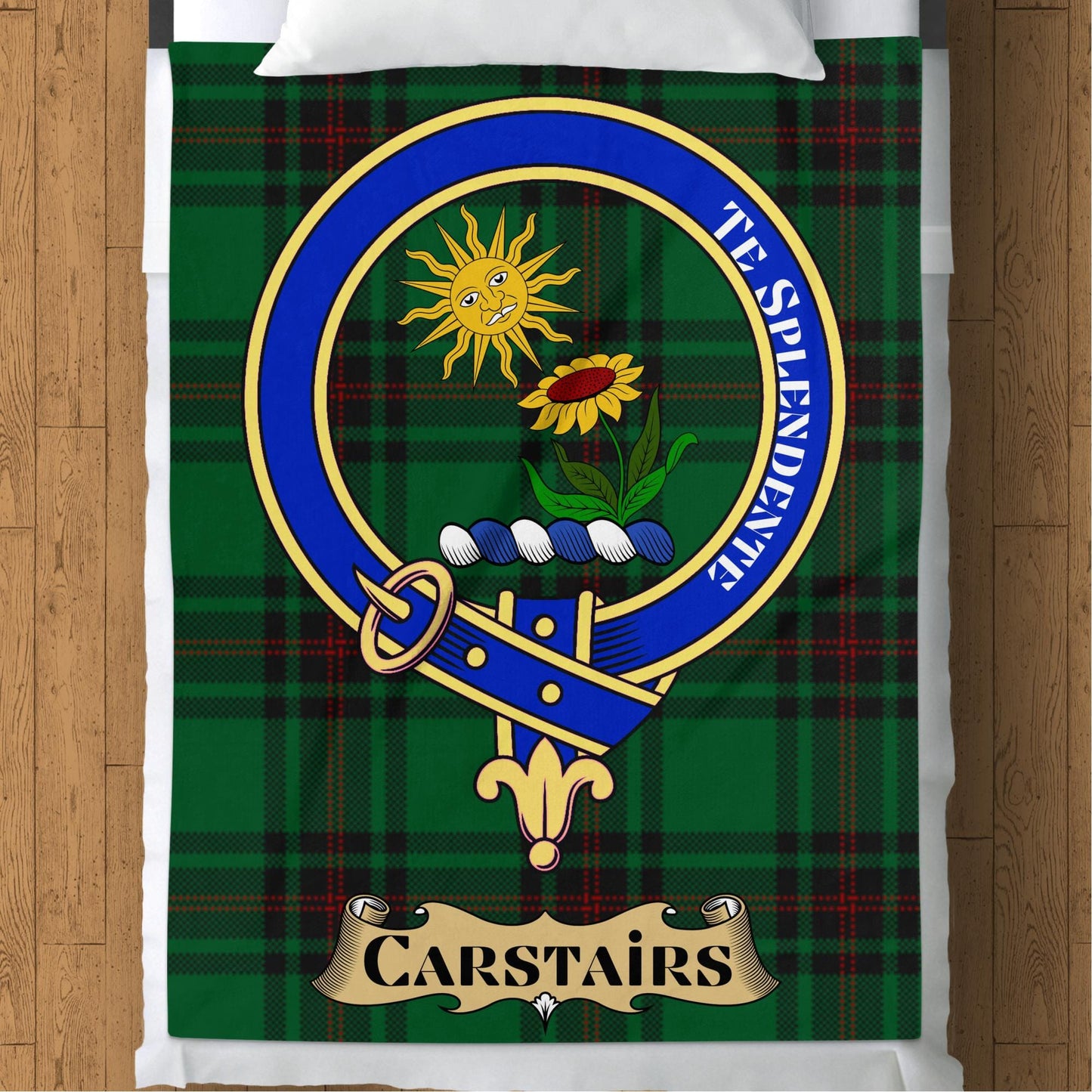 Scottish Clan Carstairs Crest Tartan Blanket