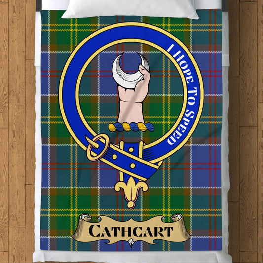 Scottish Clan Cathcart Crest Tartan Blanket