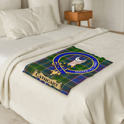 Scottish Clan Cathcart Crest Tartan Blanket