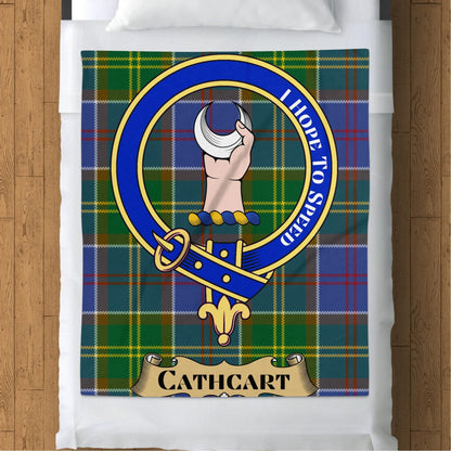 Scottish Clan Cathcart Crest Tartan Blanket