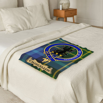 Scottish Clan Chancellor Crest Tartan Blanket