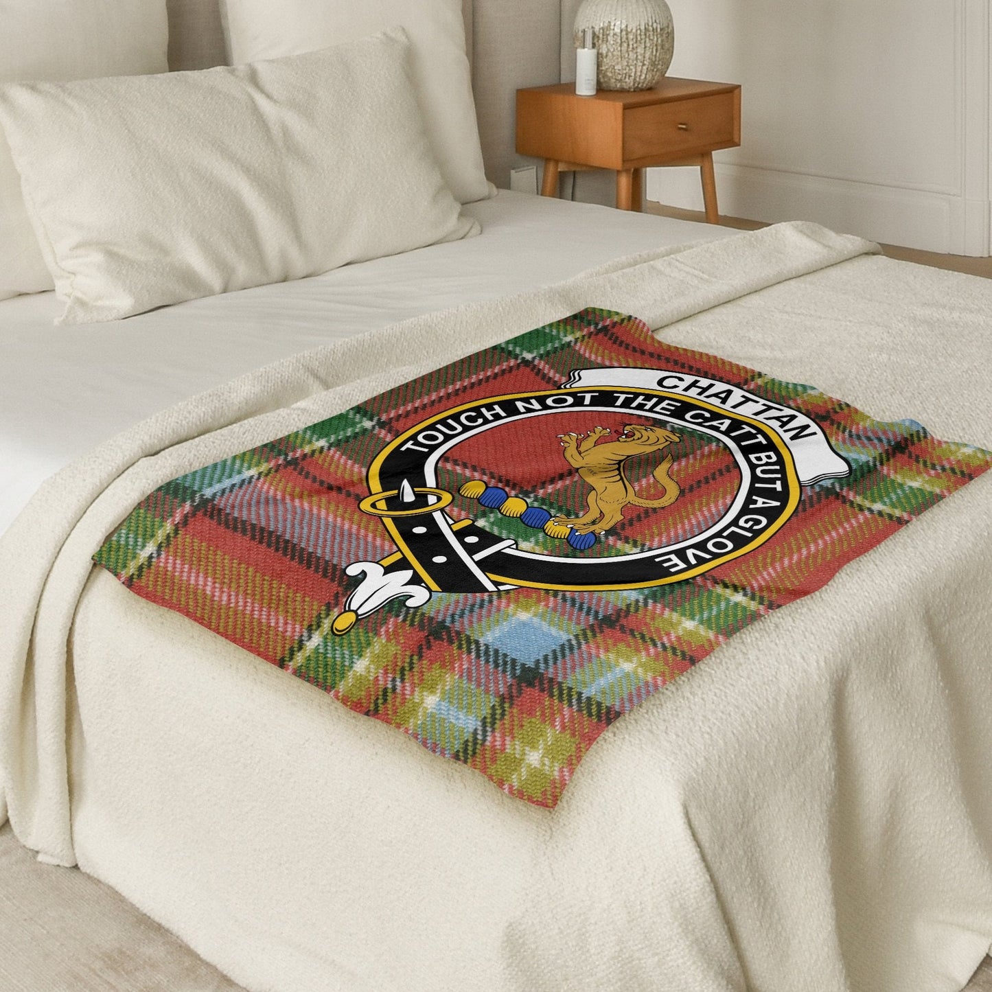 Scottish Clan Chattan Crest Tartan Blanket