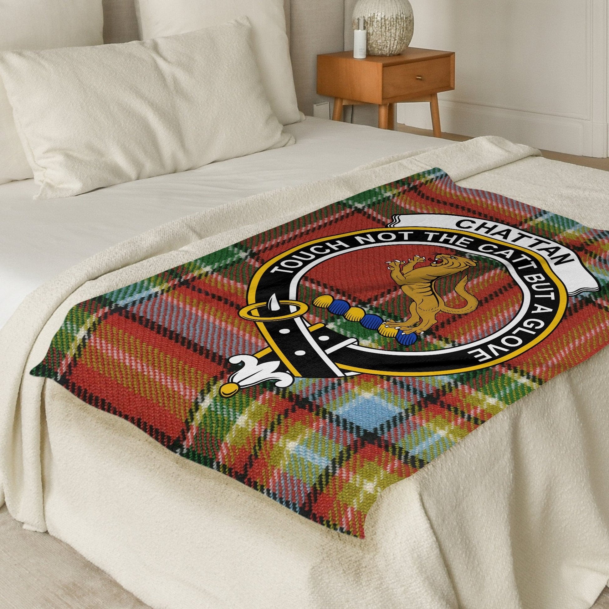 Scottish Clan Chattan Crest Tartan Blanket