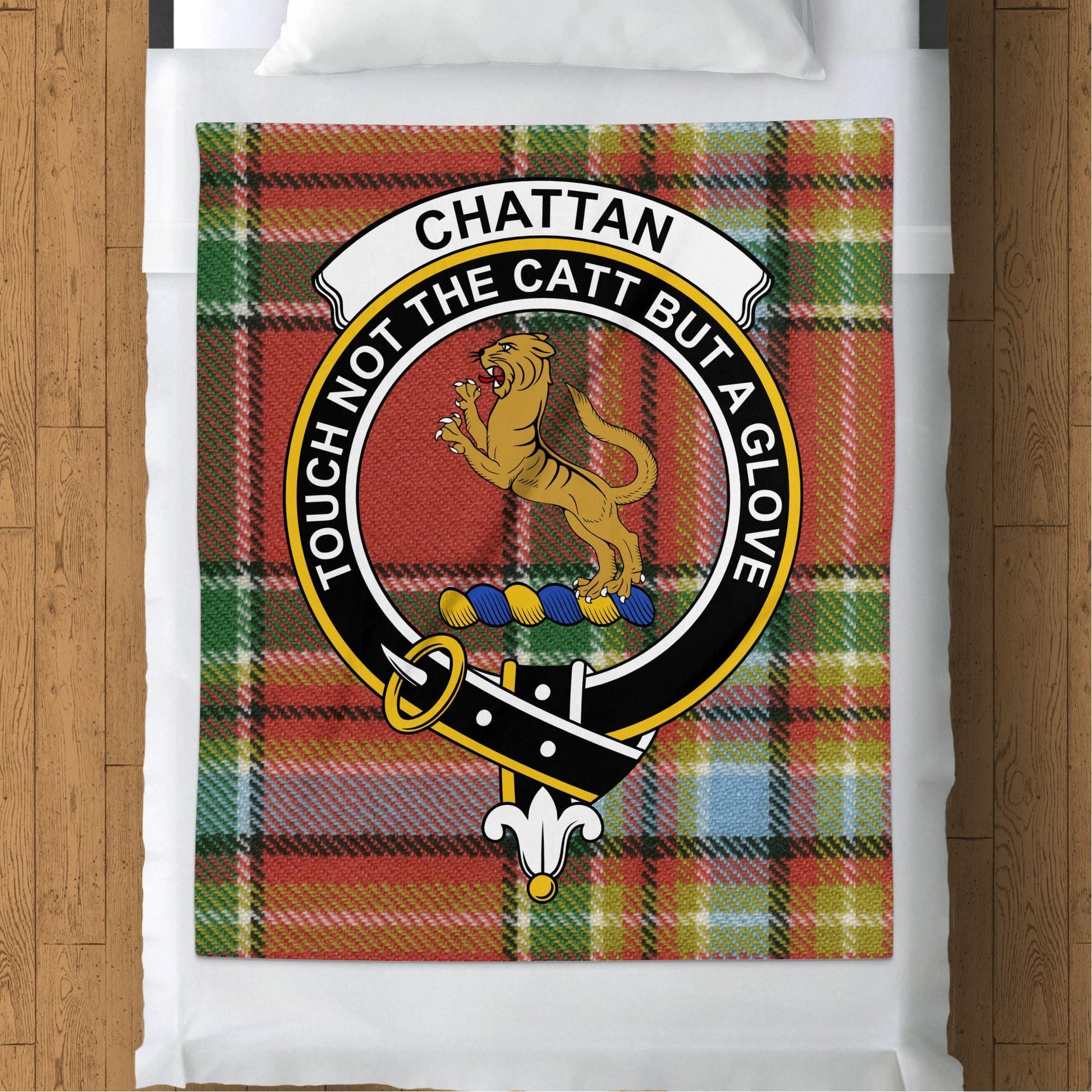 Scottish Clan Chattan Crest Tartan Blanket