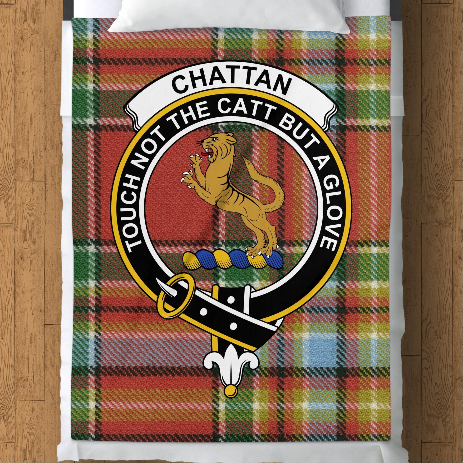 Scottish Clan Chattan Crest Tartan Blanket