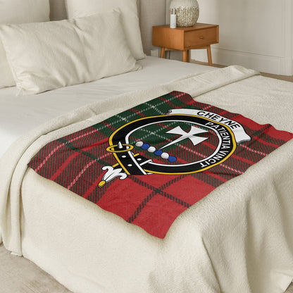 Scottish Clan Cheyne Crest Tartan Blanket