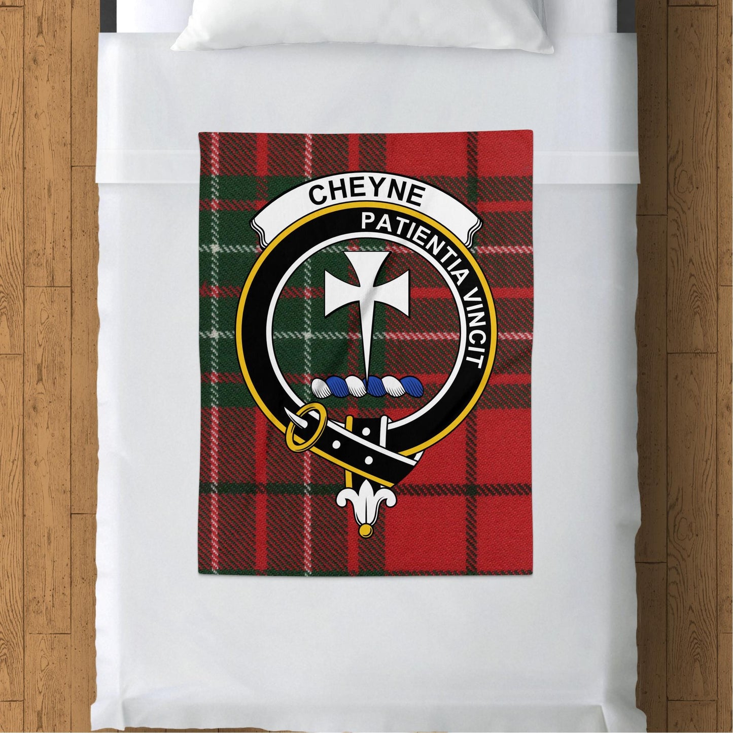 Scottish Clan Cheyne Crest Tartan Blanket