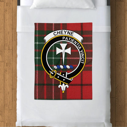 Scottish Clan Cheyne Crest Tartan Blanket