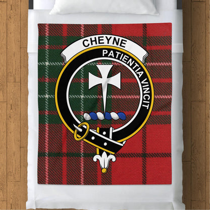 Scottish Clan Cheyne Crest Tartan Blanket