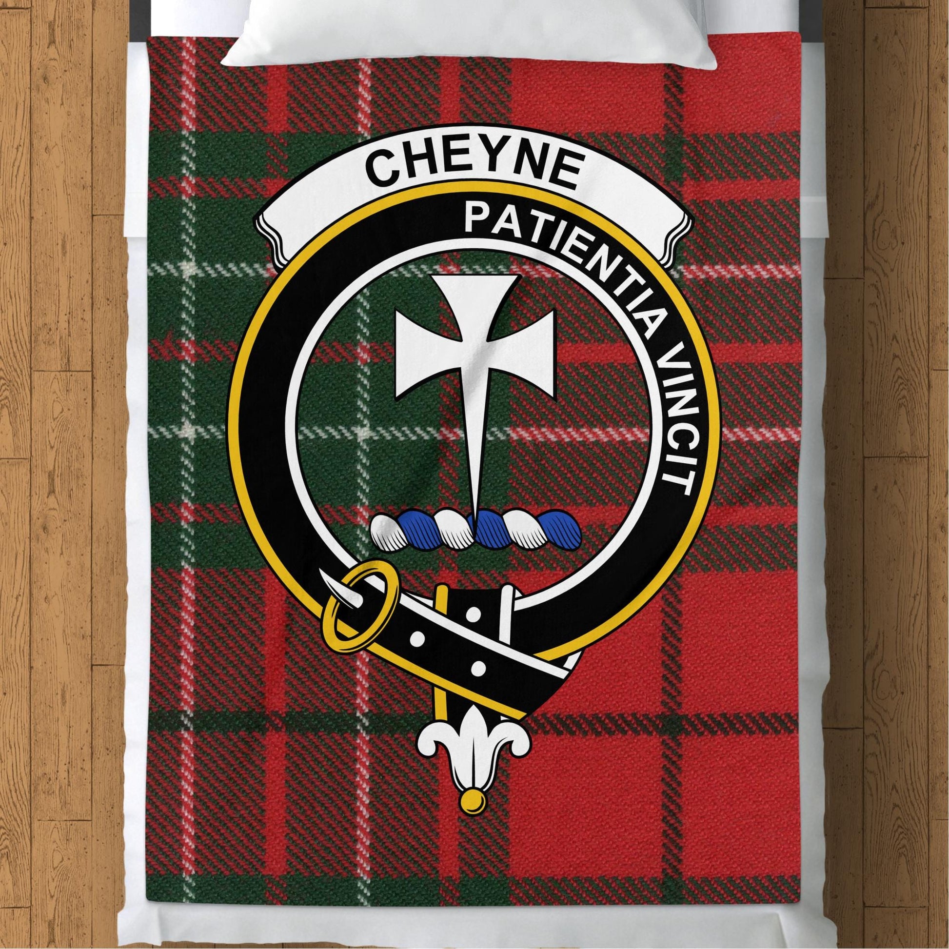 Scottish Clan Cheyne Crest Tartan Blanket