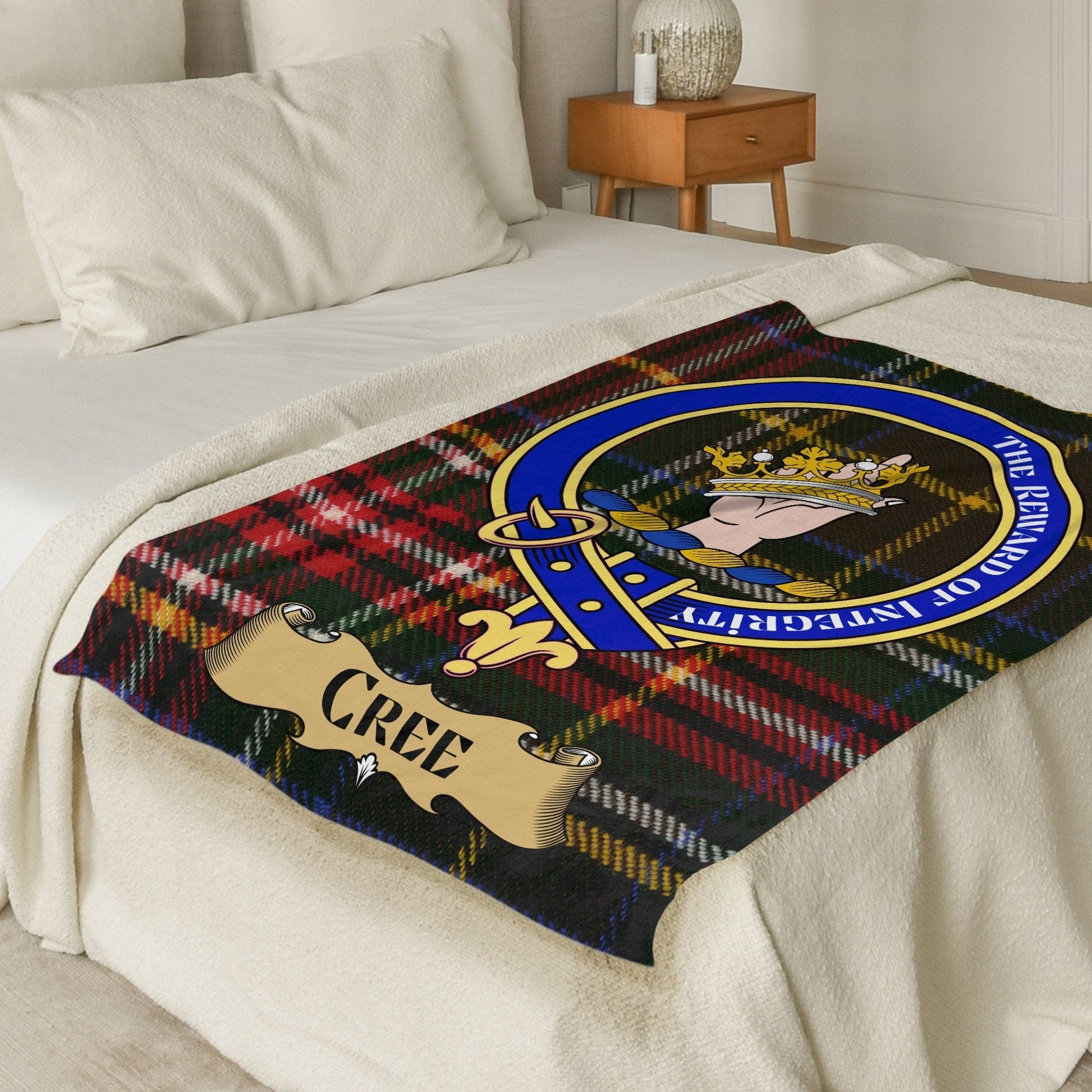 Scottish Clan Cree Crest Tartan Blanket