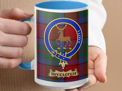 Scottish Clan Crest Tartan with Deer Design Mug