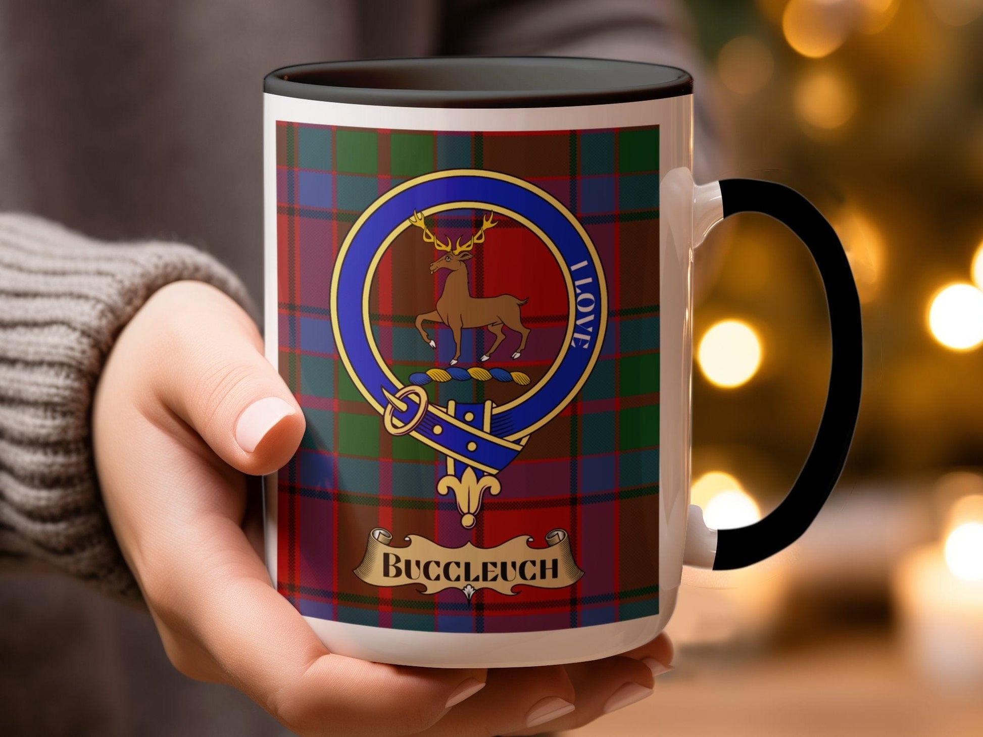 Scottish Clan Crest Tartan with Deer Design Mug