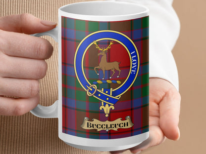 Scottish Clan Crest Tartan with Deer Design Mug